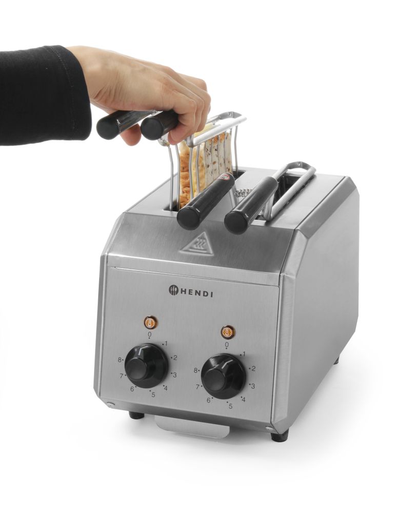 HENDI Sandwichtoaster – 2 Schlitze separat, 1200 W, Timer HENDI