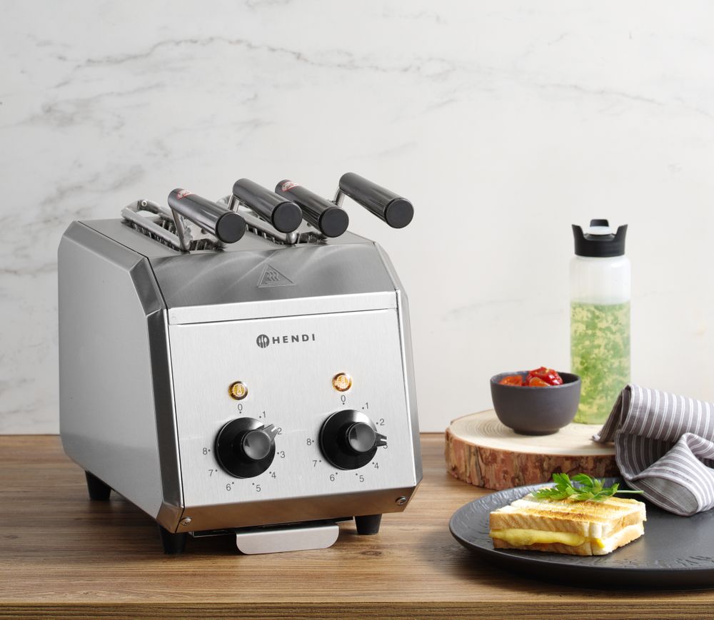HENDI Sandwichtoaster – 2 Schlitze separat, 1200 W, Timer HENDI