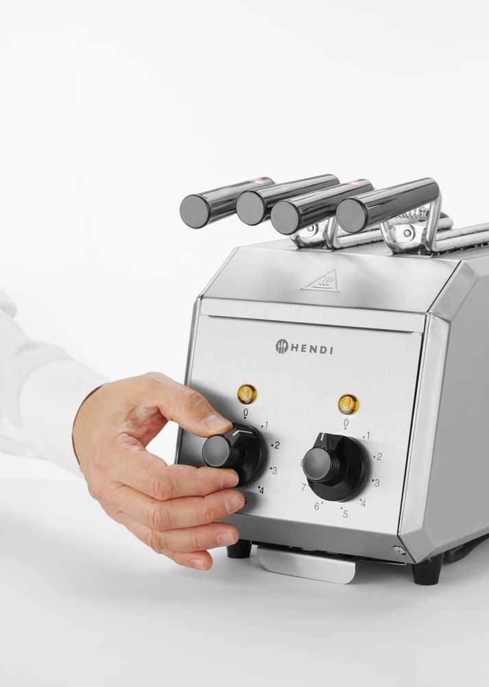 HENDI Sandwichtoaster – 2 Schlitze separat, 1200 W, Timer HENDI