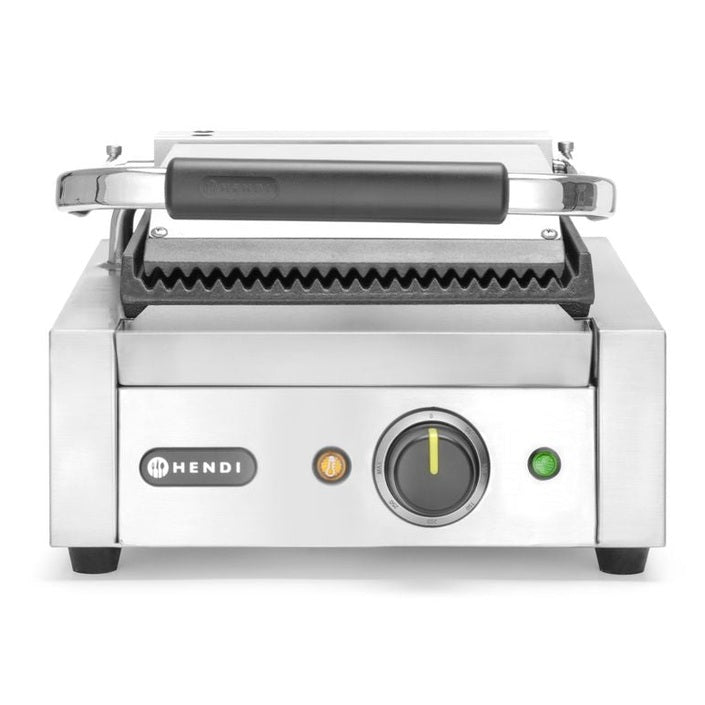 Kontaktgrill - Einzelversion, HENDI, oben und unten gerillt, 230V/1800W, 310x426x H 210mm HENDI