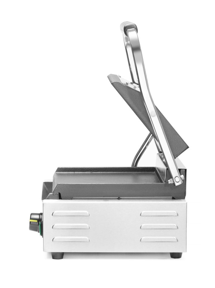 Kontaktgrill - Einzelversion, HENDI, oben gerillt, unten glatt, 230V/1800W, 310x400x H 210mm HENDI