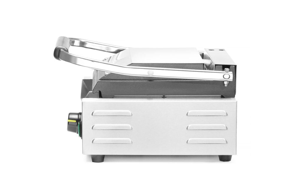 Kontaktgrill - Einzelversion, HENDI, oben gerillt, unten glatt, 230V/1800W, 310x400x H 210mm HENDI