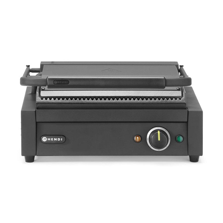 HENDI Kontaktgrill Panini Schwarz – gerippt, 2,2 kW