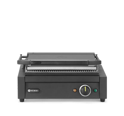HENDI Kontaktgrill Panini Schwarz – gerippt, 2,2 kW