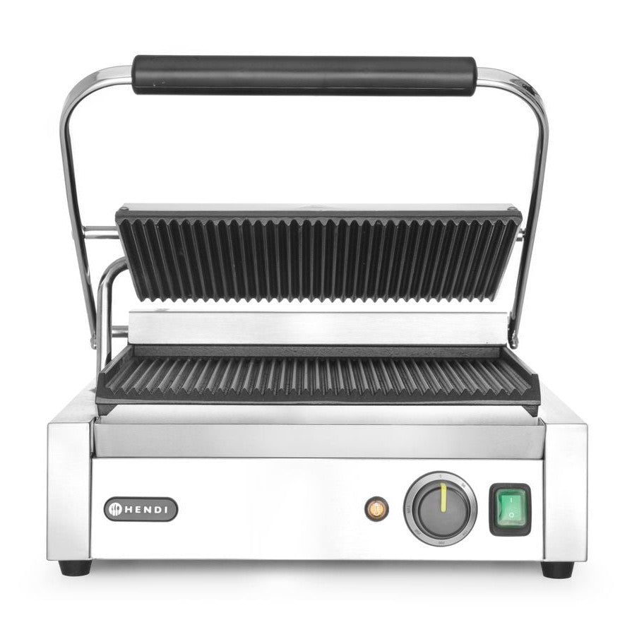 Kontaktgrill - Panini, HENDI, oben und unten gerillt, 230V/2200W, 432x396x H 214mm HENDI