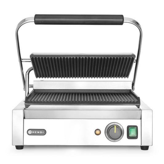 Kontaktgrill - Panini, HENDI, oben und unten gerillt, 230V/2200W, 432x396x H 214mm HENDI
