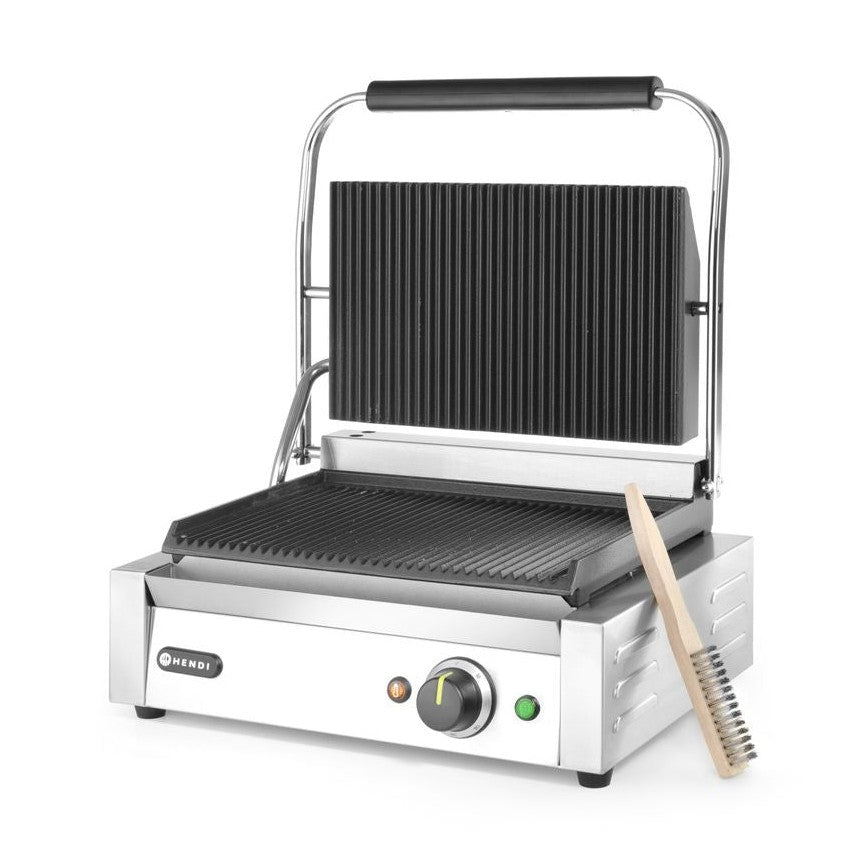 Kontaktgrill - Panini, HENDI, oben und unten gerillt, 230V/2200W, 432x396x H 214mm HENDI