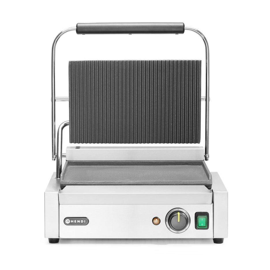 Kontaktgrill - Panini, HENDI, oben gerillt, unten glatt, 230V/2200W, 430x370x H 210mm HENDI