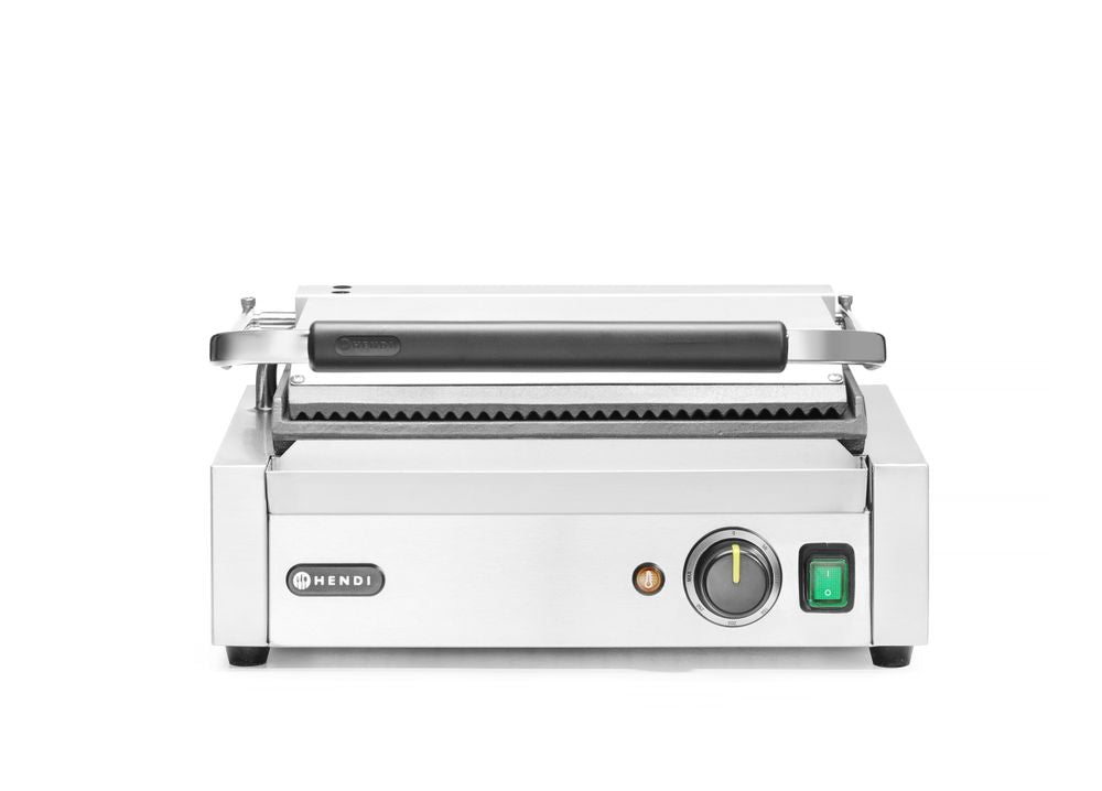 Kontaktgrill - Panini, HENDI, oben gerillt, unten glatt, 230V/2200W, 430x370x H 210mm HENDI