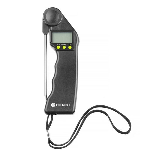 Digitales Thermometer mit klappbarer Sonde, HENDI, Schwarz, 160x55x H 20mm HENDI