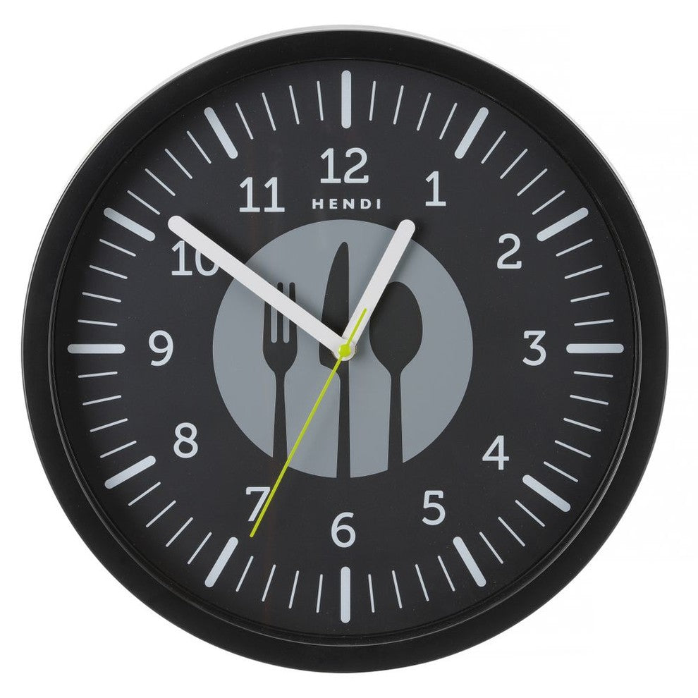 Wanduhr, HENDI, Schwarz, ⌀356x H 45mm HENDI
