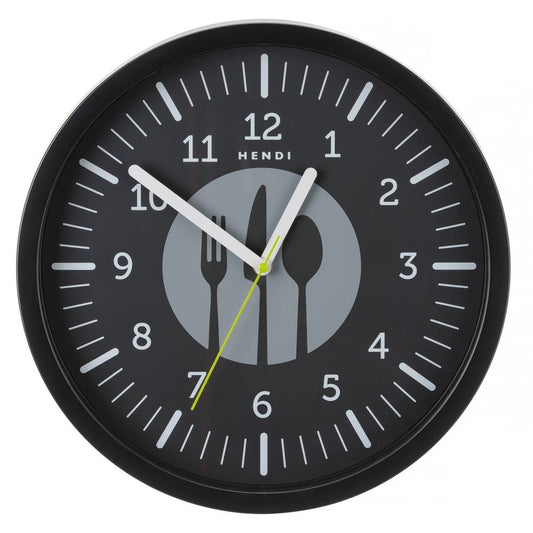 Wanduhr, HENDI, Schwarz, ⌀356x H 45mm HENDI