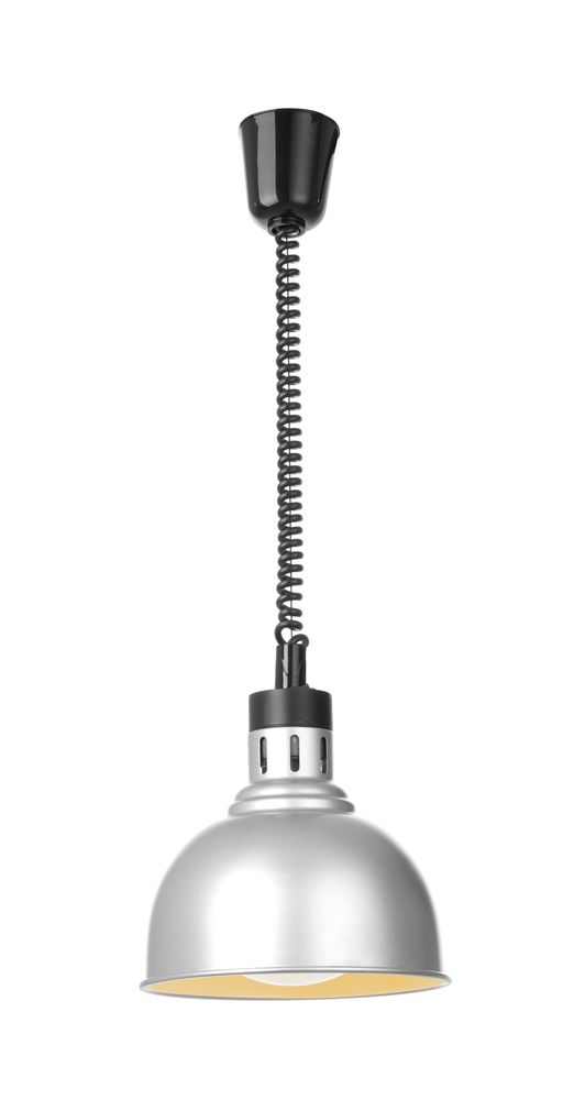 HENDI Wärmelampe höhenverstellbar, Kuppelform, Silber – Ø 250 mm