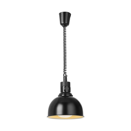 HENDI Wärmelampe höhenverstellbar, Kuppelform, Schwarz – Ø 250 mm