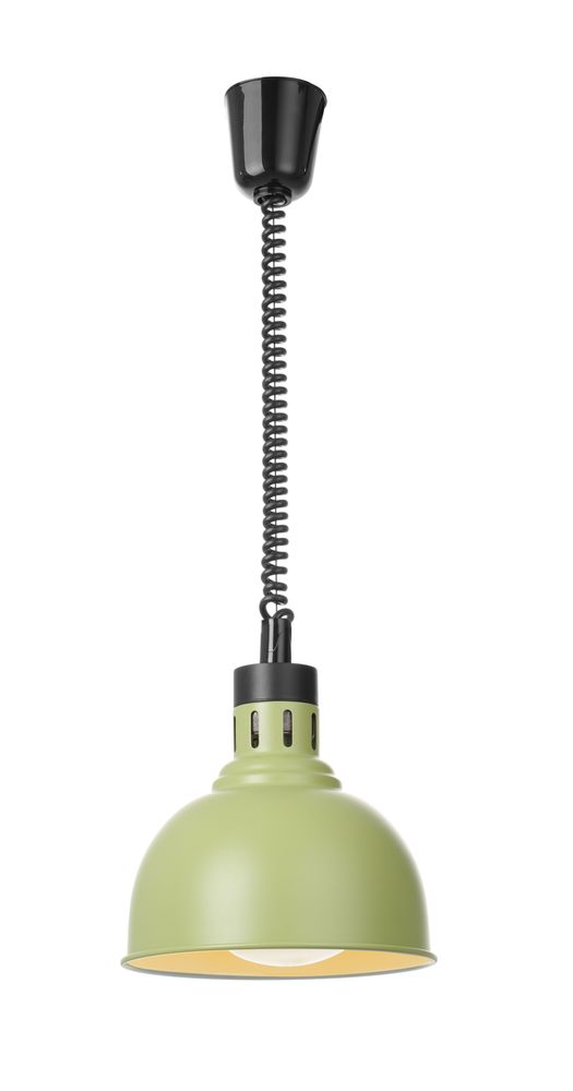 HENDI Wärmelampe höhenverstellbar, Kuppelform, Grün – Ø 250 mm
