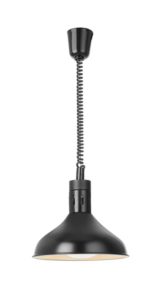 HENDI Wärmelampe höhenverstellbar, Glockenform, Schwarz – Ø 295 mm