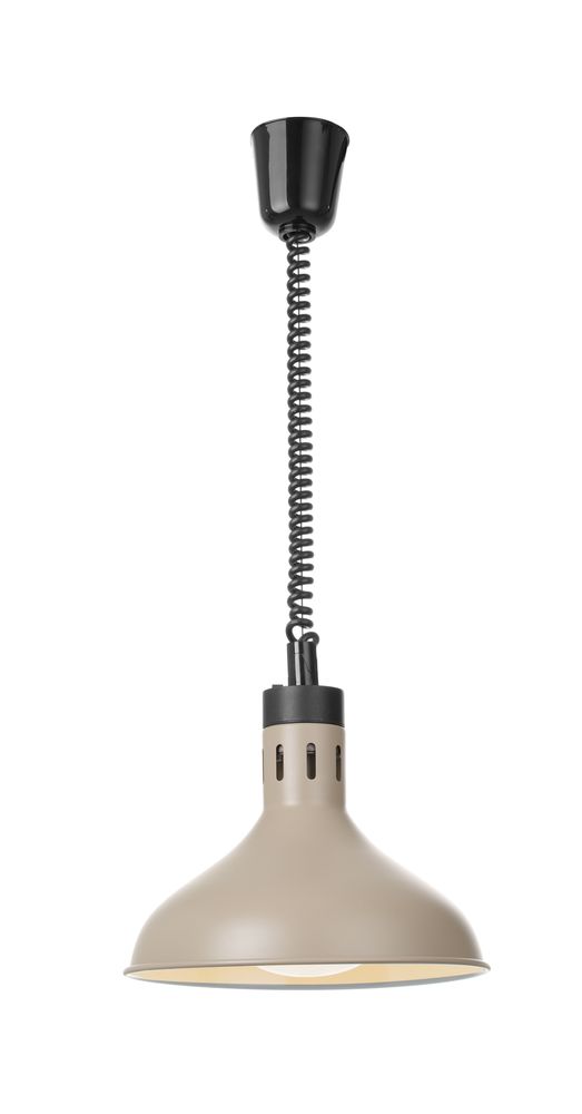 HENDI Wärmelampe höhenverstellbar, Glockenform, Beige – Ø 295 mm