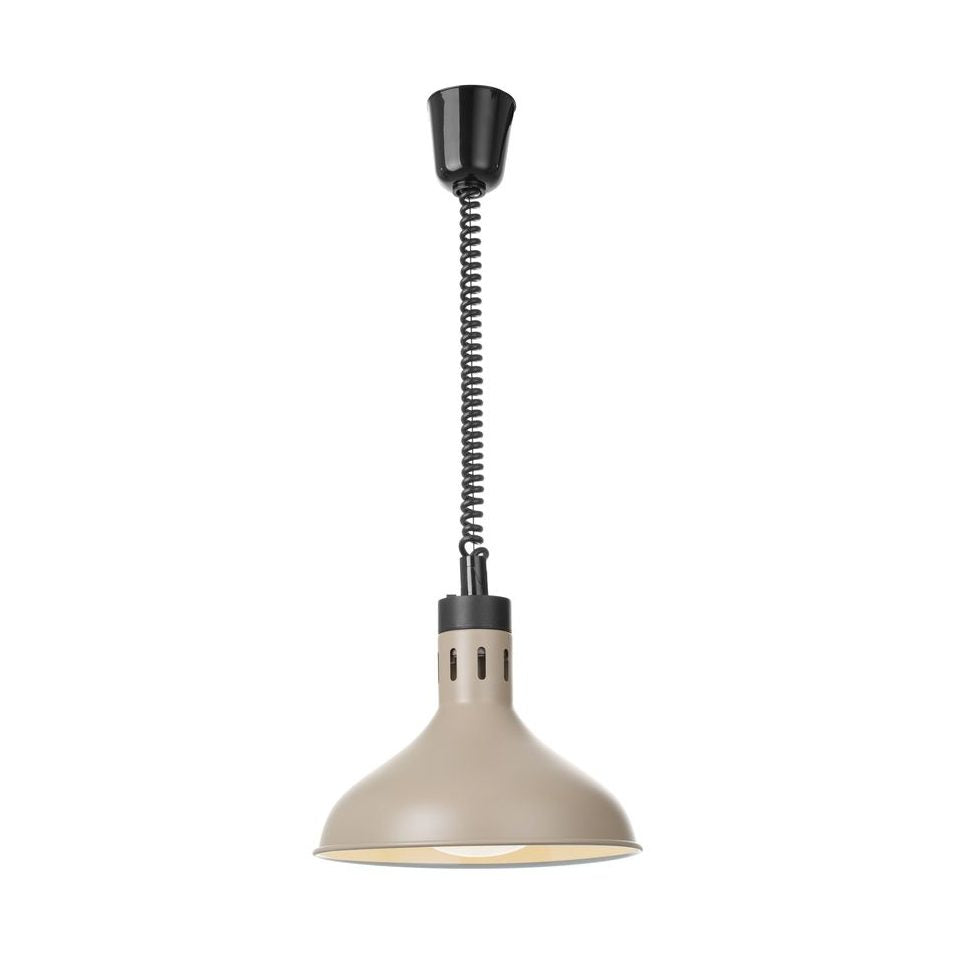 HENDI Wärmelampe höhenverstellbar, Glockenform, Beige – Ø 295 mm