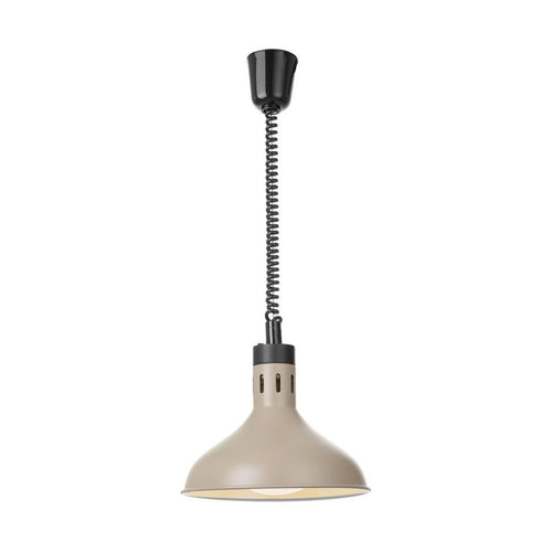 HENDI Wärmelampe höhenverstellbar, Glockenform, Beige – Ø 295 mm