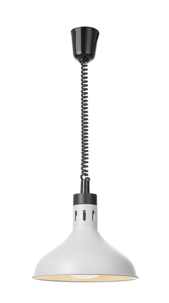 HENDI Wärmelampe höhenverstellbar, Glockenform, Weiss – Ø 295 mm