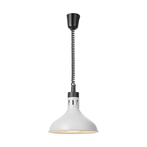 HENDI Wärmelampe höhenverstellbar, Glockenform, Weiss – Ø 295 mm