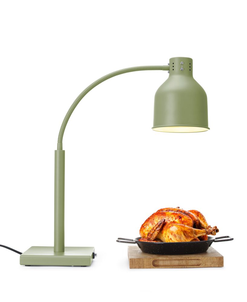 HENDI Wärmelampe mit flexiblem Arm – Grün, 250 W