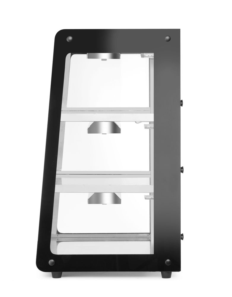 HENDI Beheiztes Thekendisplay Schwarz – 3 Ebenen, 50–70 °C