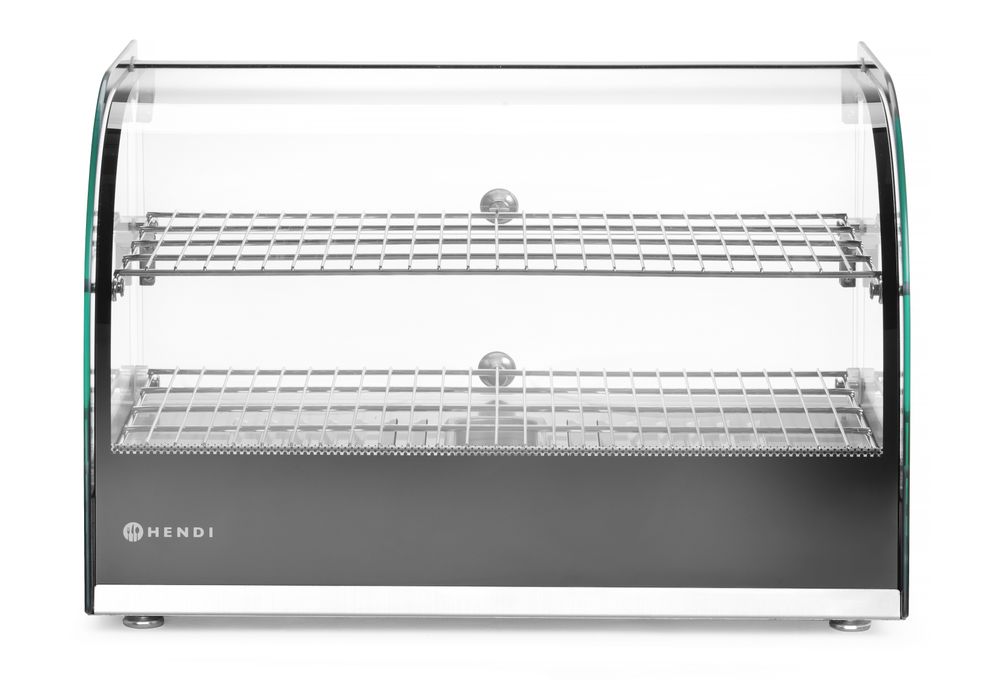 HENDI Warmhaltevitrine doppelt schwarz – 45 L, 800 W HENDI