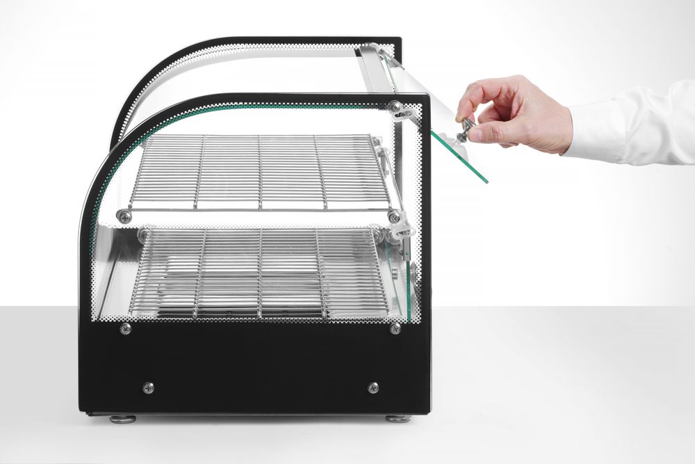HENDI Warmhaltevitrine doppelt schwarz – 45 L, 800 W HENDI