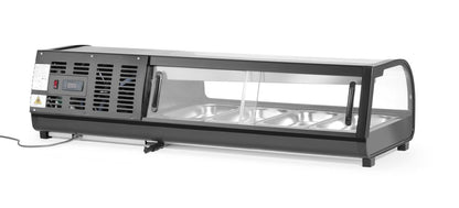 Arktic Sushi-Vitrine 4 × GN 1/3 – 1177 mm breit, 0–12 °C
