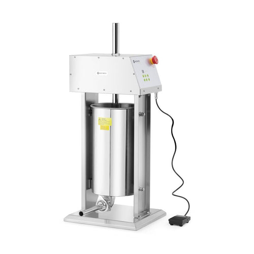 HENDI Wurstfüllmaschine elektrisch 15 L – Fusspedal, 4 Trichter