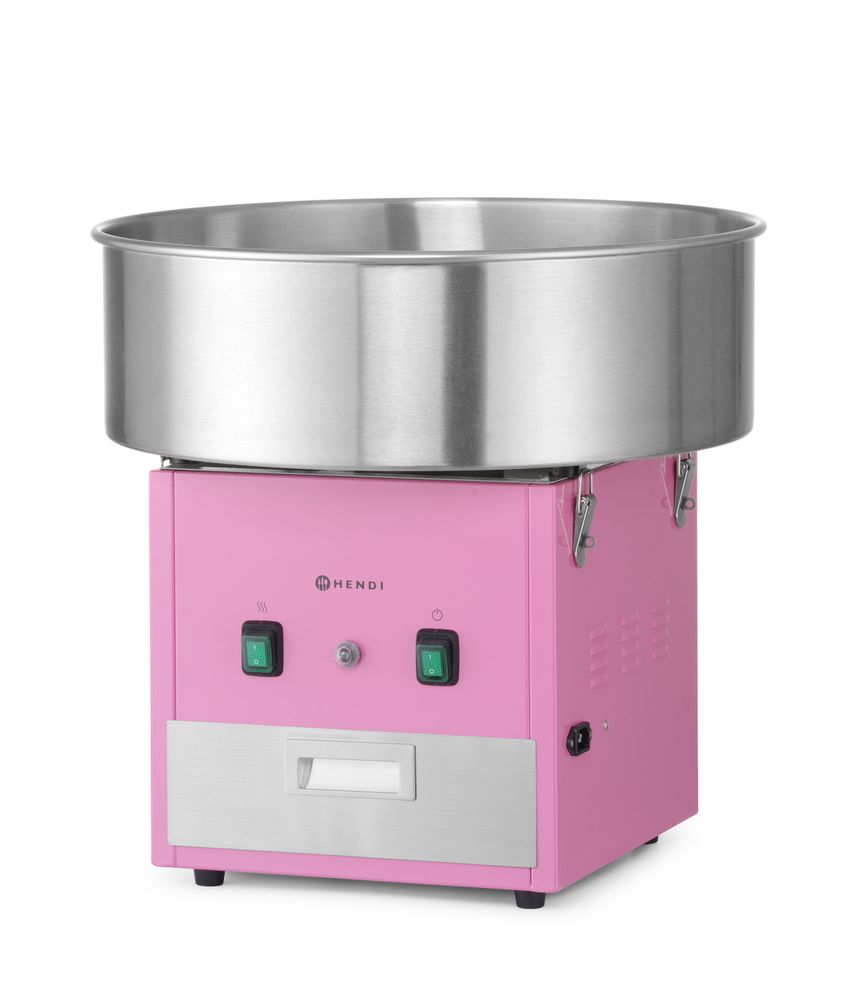 HENDI Zuckerwattemaschine – rosa, 230 V, mit Zuckerspender HENDI