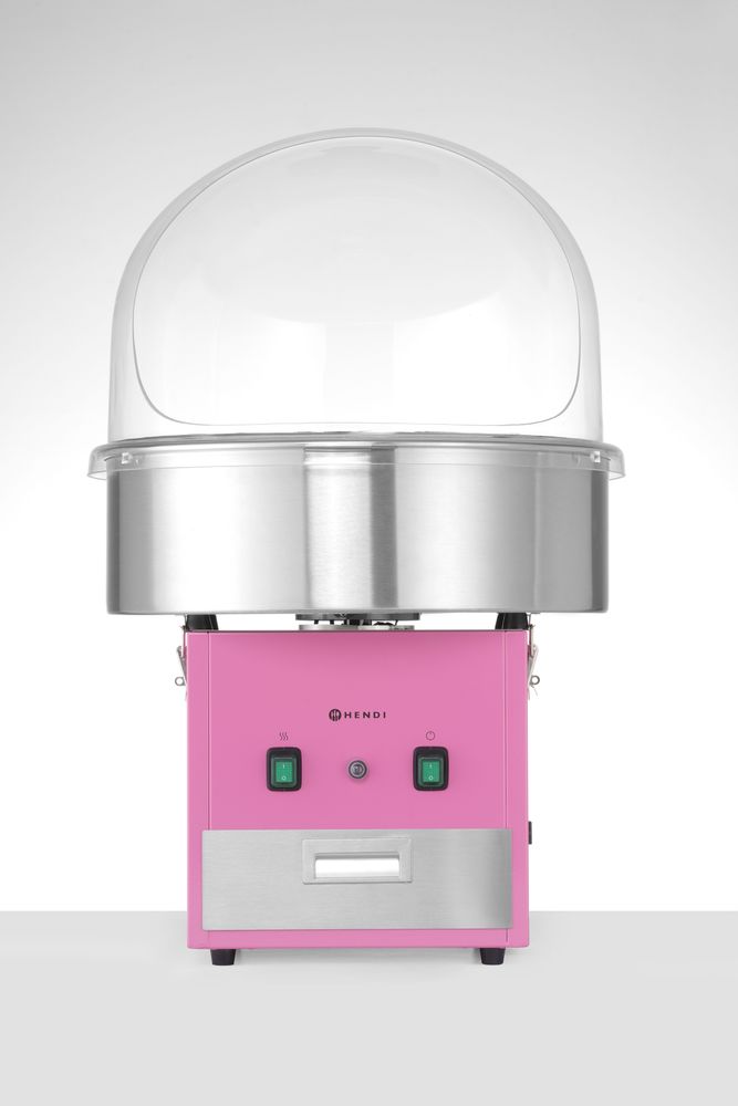 HENDI Zuckerwattemaschine – rosa, 230 V, mit Zuckerspender HENDI