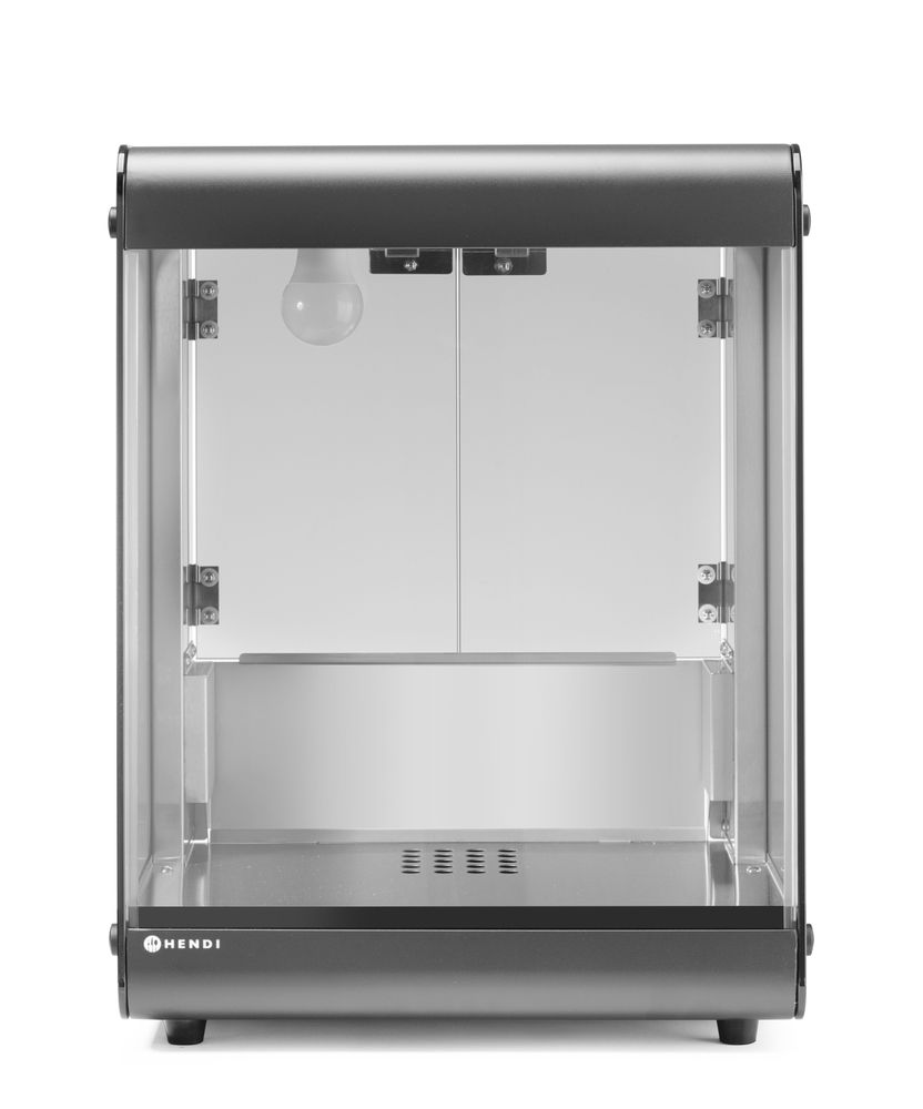 HENDI Nacho-Wärmer Schwarz – Edelstahl und Glas, 500 W HENDI