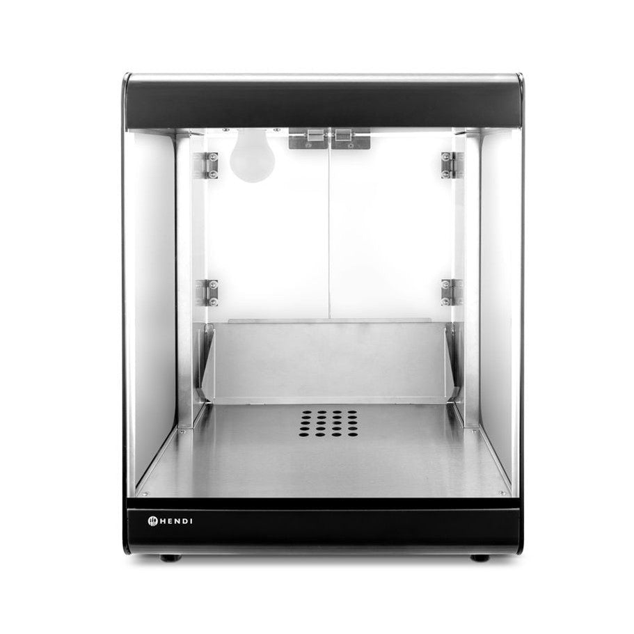 HENDI Nacho-Wärmer Schwarz – Edelstahl und Glas, 500 W HENDI