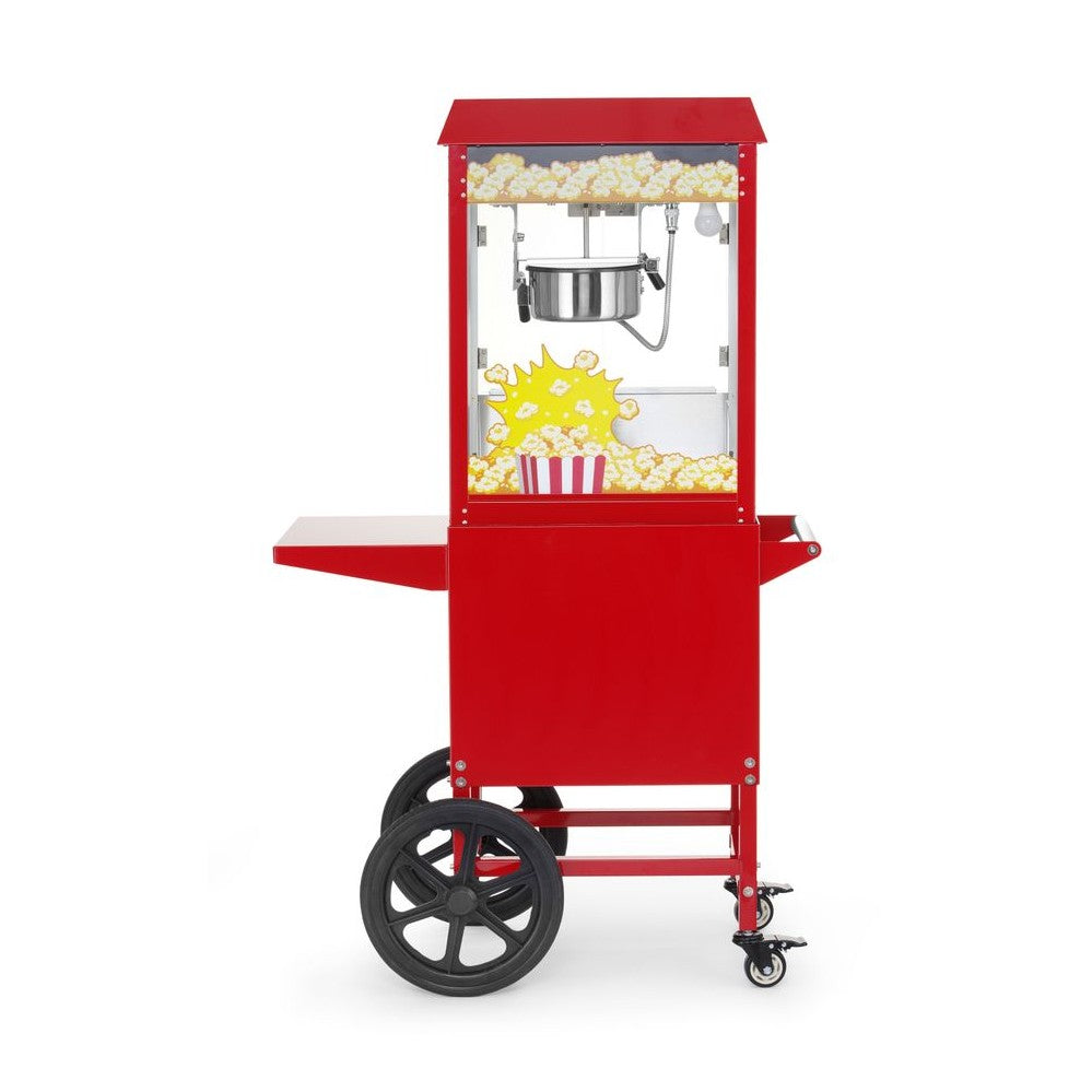 HENDI Popcornmaschine mit Fahrgestell – Rot, 150 g pro Zyklus