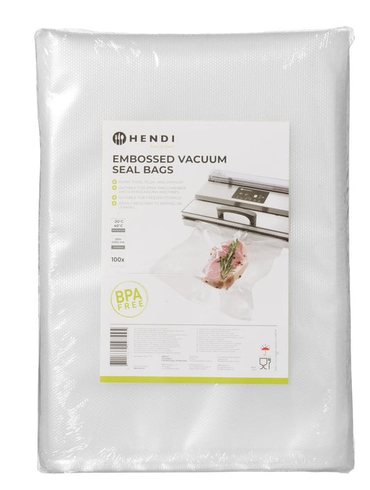 HENDI Vakuumbeutel geprägt 250 × 350 mm – 100 Stück, 75 µm