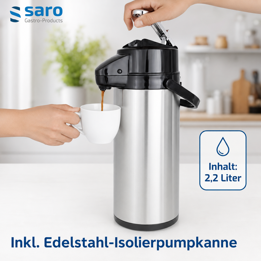 SARO Kaffeemaschine SAROMICA THERMO 24 – Pumpkanne 2,2 L