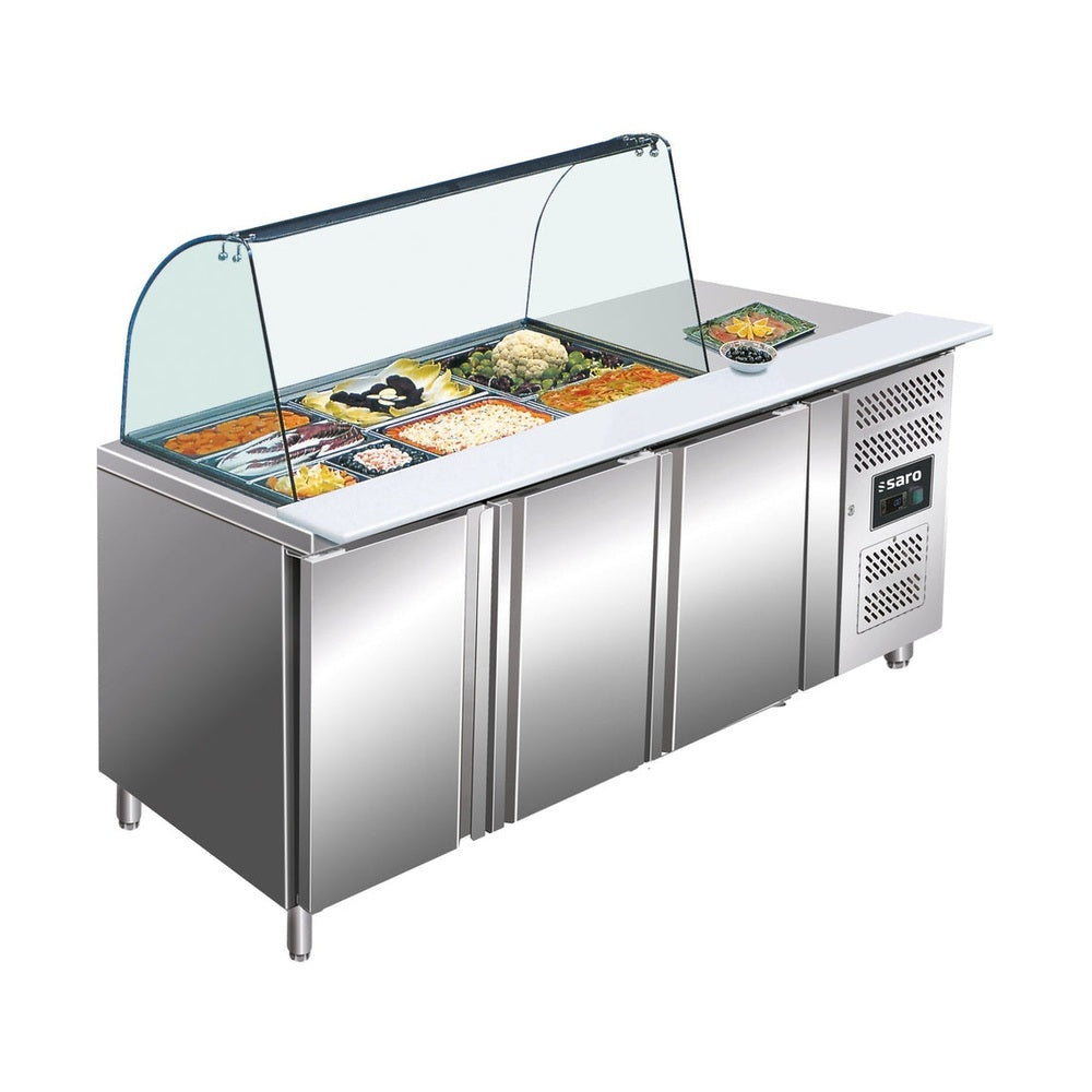 SARO Saladette, 3 Türen, mit Glasaufsatz, Modell GN 3100 TNS SARO