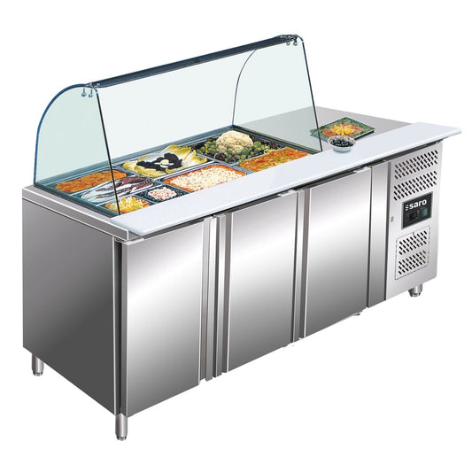SARO Saladette, 3 Türen, mit Glasaufsatz, Modell GN 3100 TNS SARO