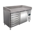 SARO Pizzatisch, 1 Tür + 7 Schubladen, Modell MARGA PZ 1610 TN SARO