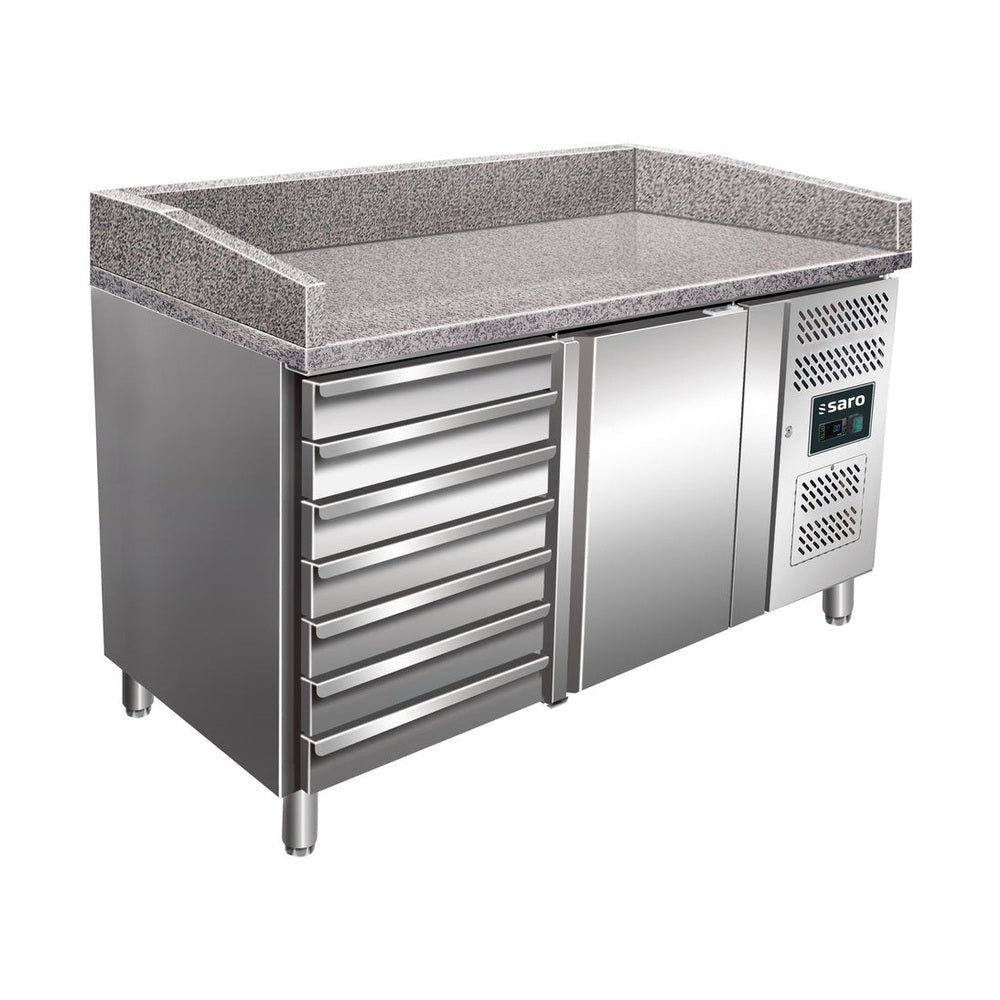 SARO Pizzatisch, 1 Tür + 7 Schubladen, Modell MARGA PZ 1610 TN SARO