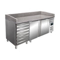 SARO Pizzatisch, 2 Türen + 7 Schubladen, Modell MARGA PZ 2610 TN SARO