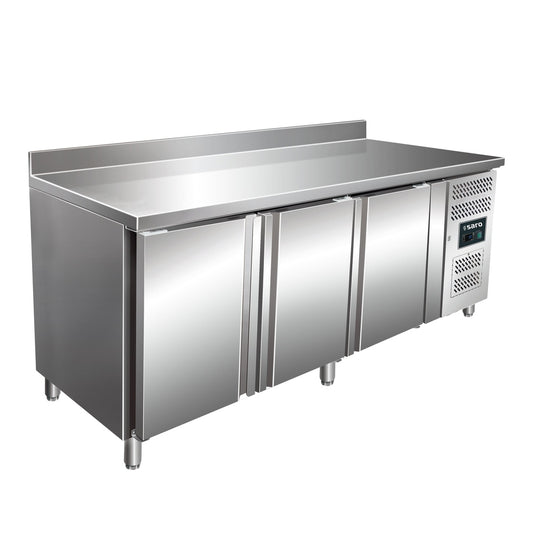 SARO Kühltisch mit 3 Türen und Aufkantung, Modell KYLIA 3200 TN SARO