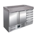 SARO Pizzatisch, 2 Türen + 6 Schubladen, Modell PZ 9001 SARO