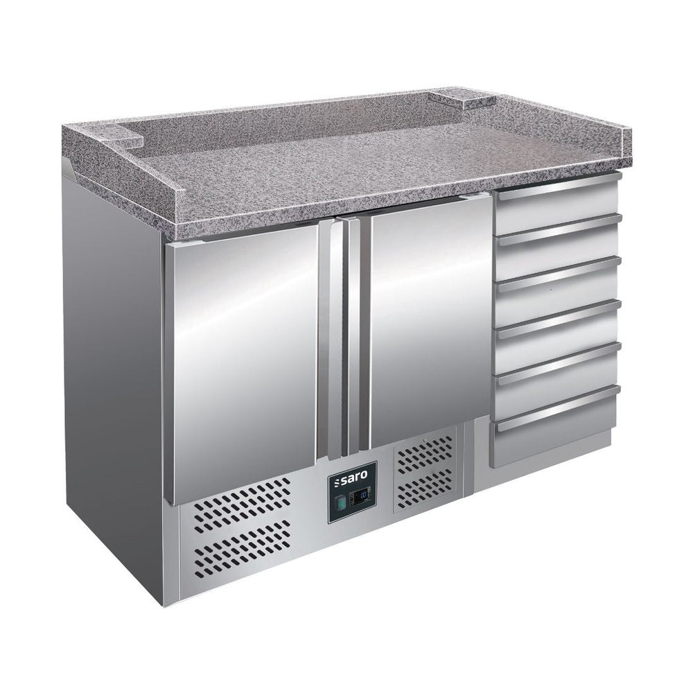 SARO Pizzatisch, 2 Türen + 6 Schubladen, Modell PZ 9001 SARO