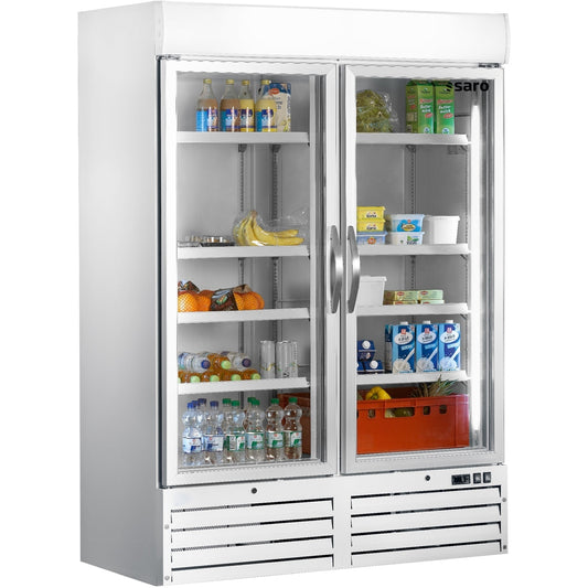 SARO Kühlschrank mit 2 Glastüren - weiß, Modell G 920 SARO