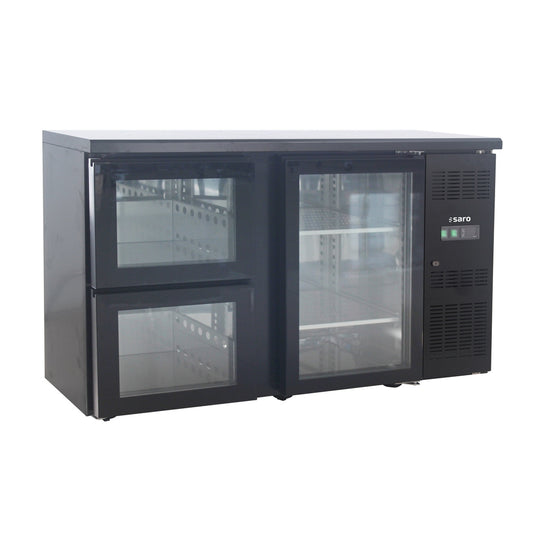 SARO Barkühler mit 1 Glastür und 2 Schubladen, Modell BC 2100 G S2 SARO
