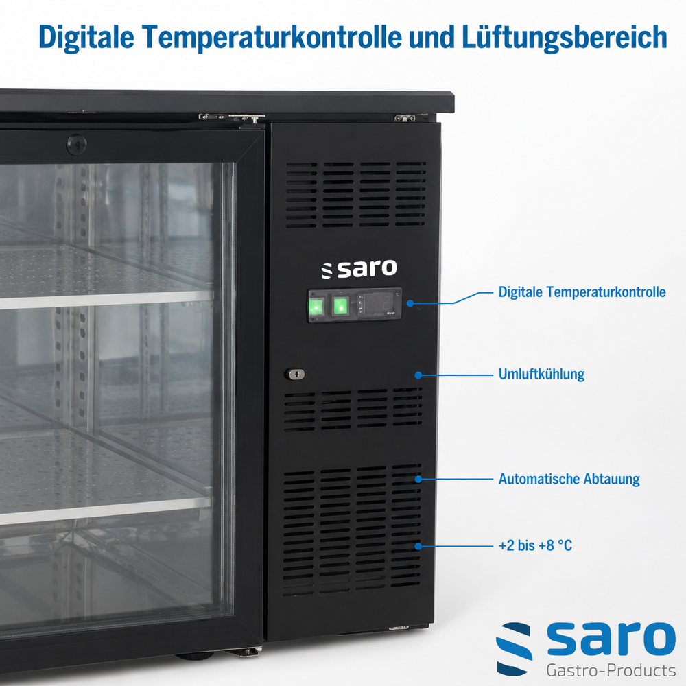 SARO Barkühler BC 2100 G S2 – 1 Glastür und 2 Schubladen