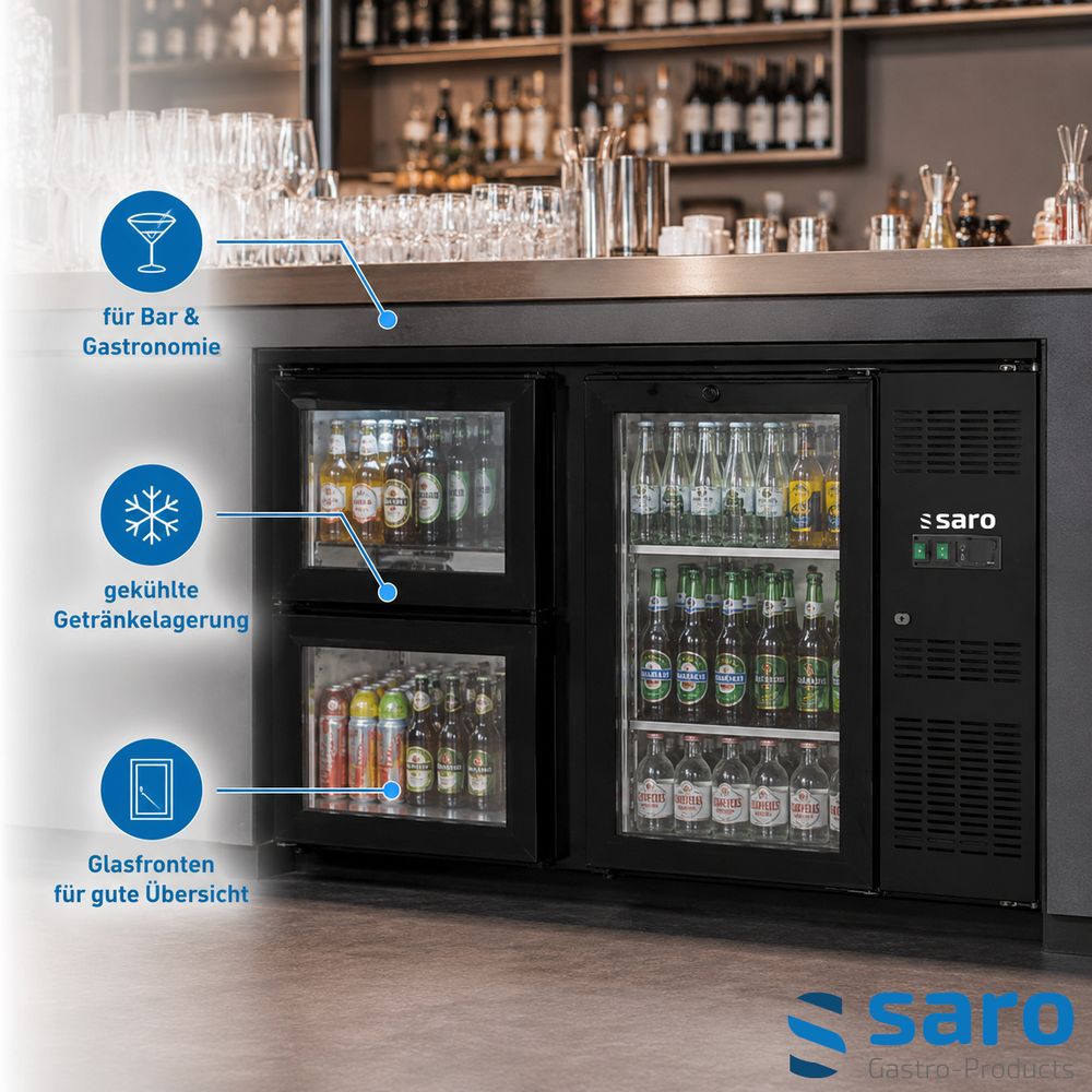 SARO Barkühler BC 2100 G S2 – 1 Glastür und 2 Schubladen